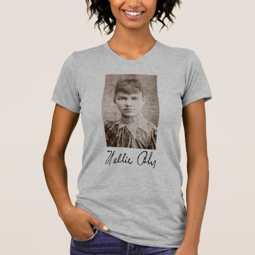 Portrait and Signature of Nellie Bly T_Shirt