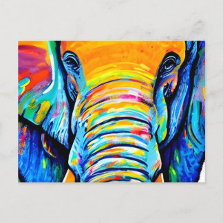 Portrait Art Elephant Postcard