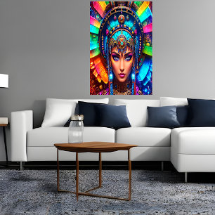 Portrait: Aztec Goddess Mictēcacihuātl AI Art Poster