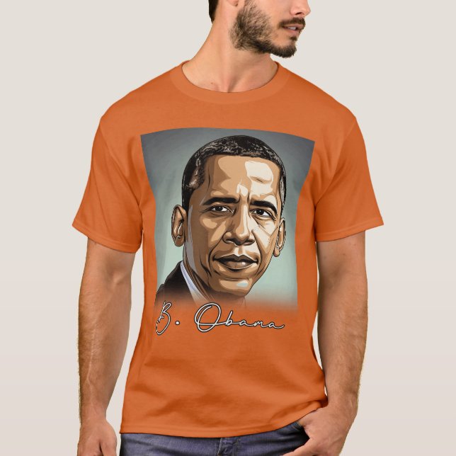 Portrait Barack Obama Patriotic T-Shirt (Front)