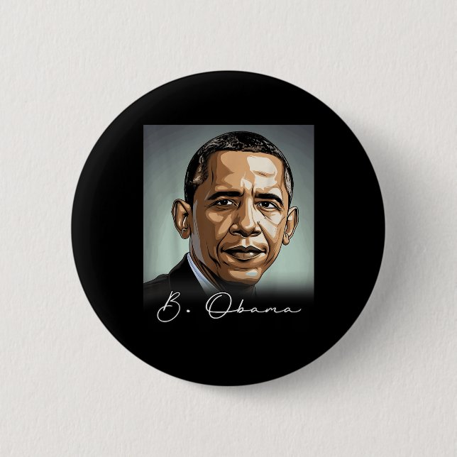 Portrait Barack Obama President Patriotic  Button (Front)