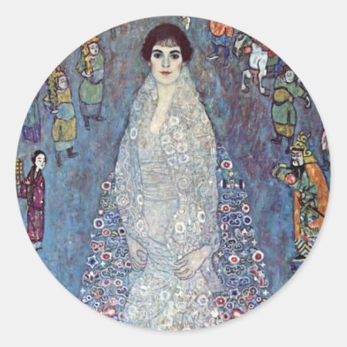 Portrait Baroness Elisabeth Bacchofen Echt Klimt Classic Round Sticker