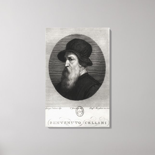 Portrait Benvenuto Cellini  engraved by Canvas Print (Front)
