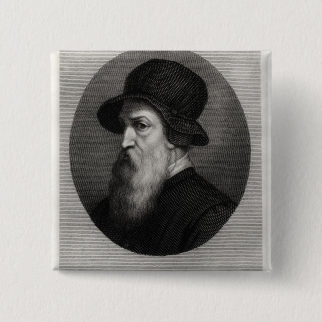 Portrait Benvenuto Cellini  engraved by Pinback Button (Front)