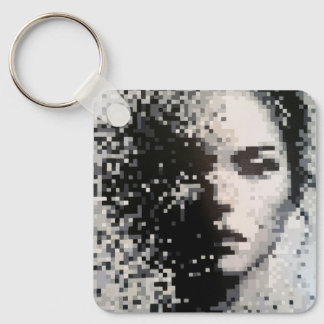 Portrait brumeux en noir et blanc keychain