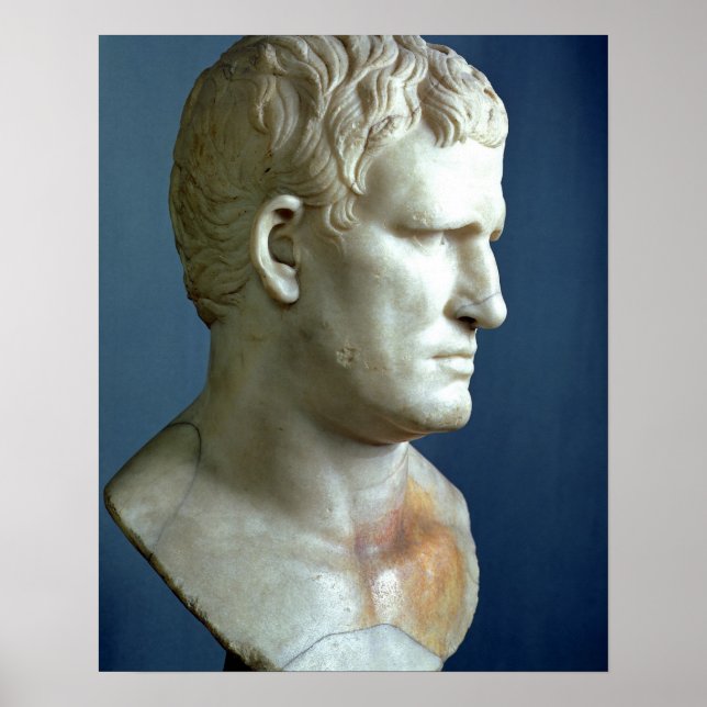 Portrait bust of Agrippa (63-12 BC) Roman (marble) Poster (Front)