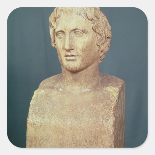 Portrait bust of Alexander the Great Square Sticker | Zazzle.com