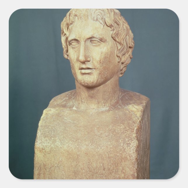 Portrait bust of Alexander the Great Square Sticker (Front)