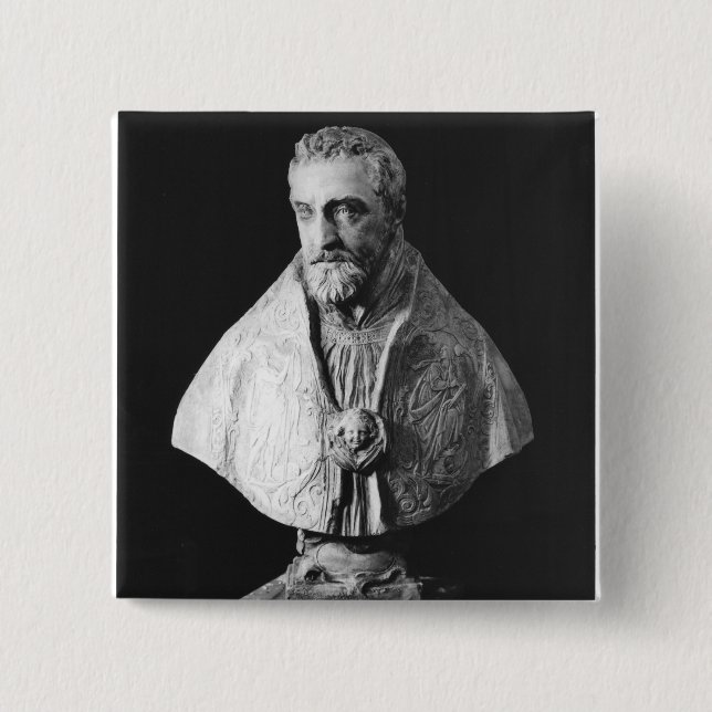 Portrait bust of Francois d'Escoubleau Pinback Button (Front)