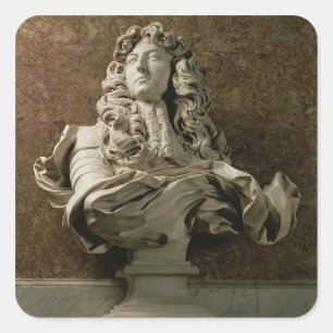Portrait bust of Louis XIV (1638-1715), 1665, (mar Square Sticker