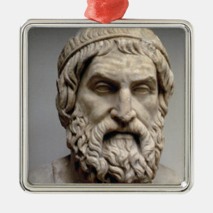 Portrait bust of Sophocles Metal Ornament