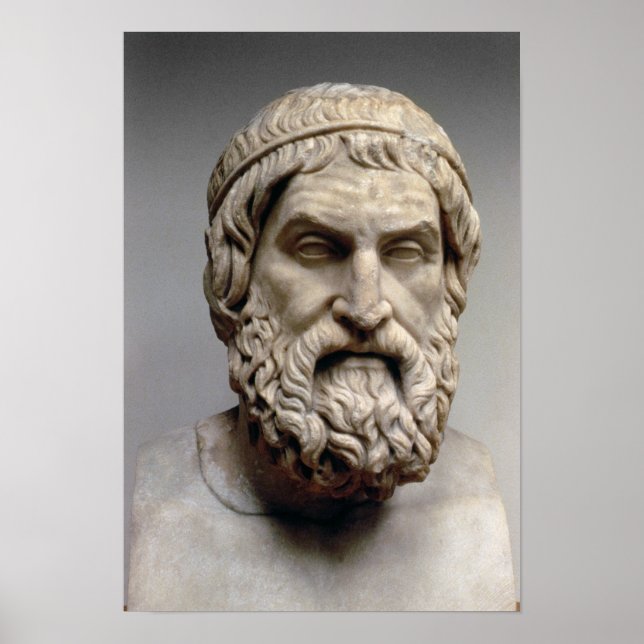 Portrait bust of Sophocles Poster (Front)