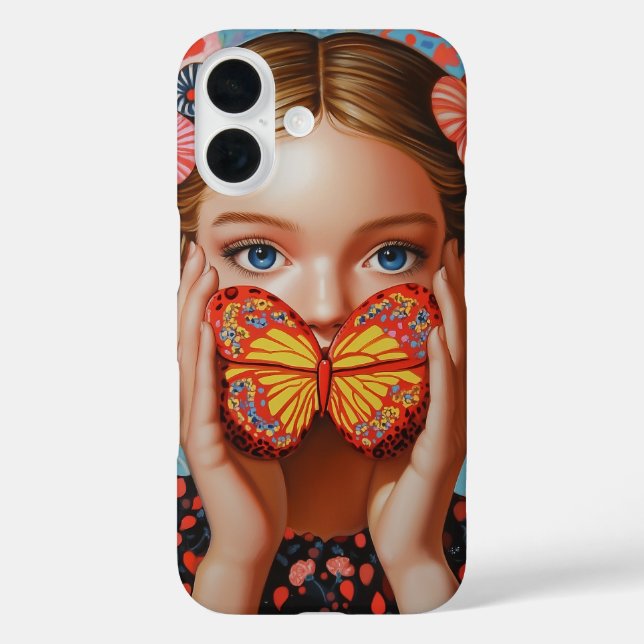 Portrait Butterfly Girl  in a Floral Wonderland Case-Mate iPhone Case (Back)