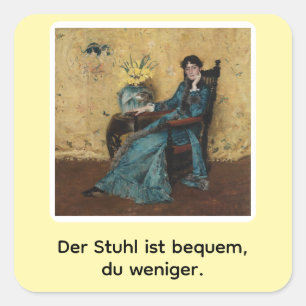 Portrait by Dora Wheeler with a cheeky slogan Square Sticker