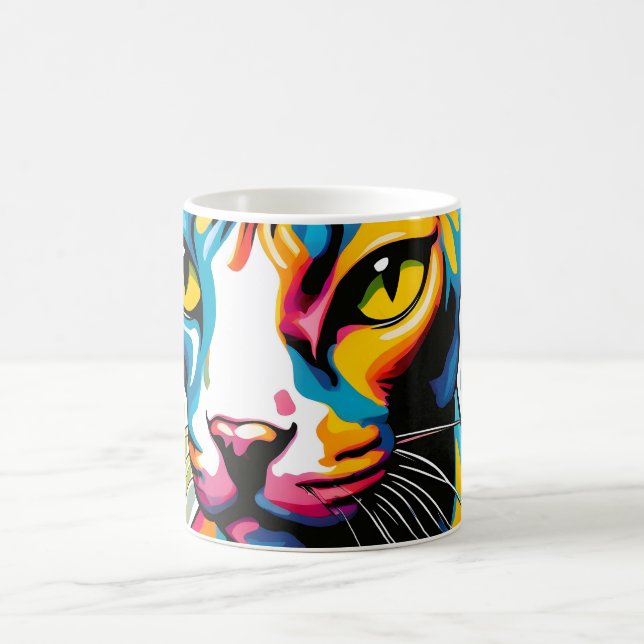 Portrait Cat Sphynx Pop Art Coffee Mug (Center)