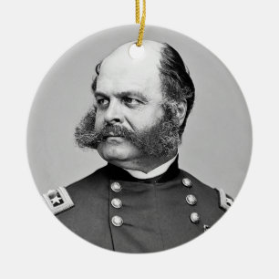 Portrait Civil War General Ambrose E. Burnside Ceramic Ornament