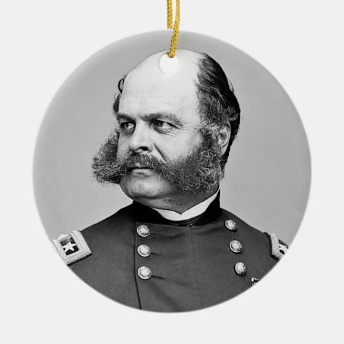 Portrait Civil War General Ambrose E Burnside Ceramic Ornament