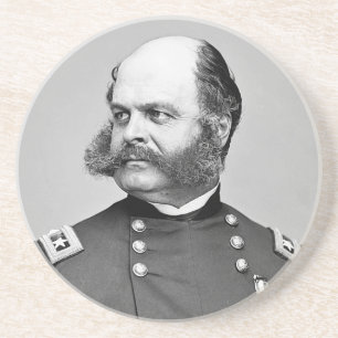 Portrait Civil War General Ambrose E. Burnside Sandstone Coaster