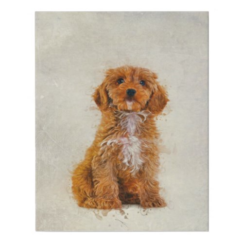 Portrait Cockapoo Photo  Dog Lover Faux Canvas Print