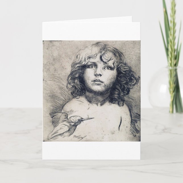 Portrait (Copper print), Alphonse Mucha Card (Front)