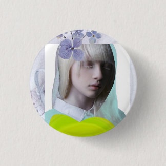 Portrait digital collage girl pastel fluoro button
