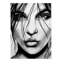 Portrait drawing art print