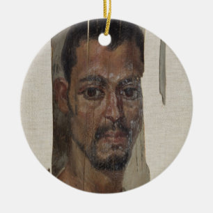 Portrait from Fayum (encaustic wax on wood) Ceramic Ornament