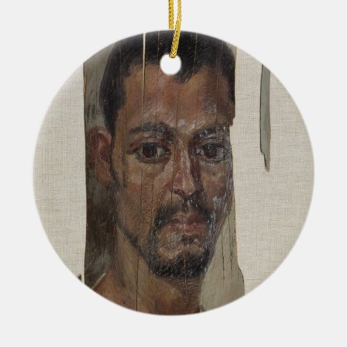 Portrait from Fayum encaustic wax on wood Ceramic Ornament