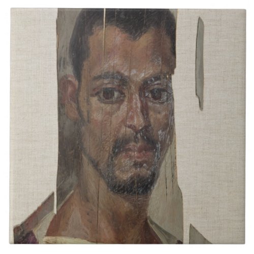 Portrait from Fayum encaustic wax on wood Tile