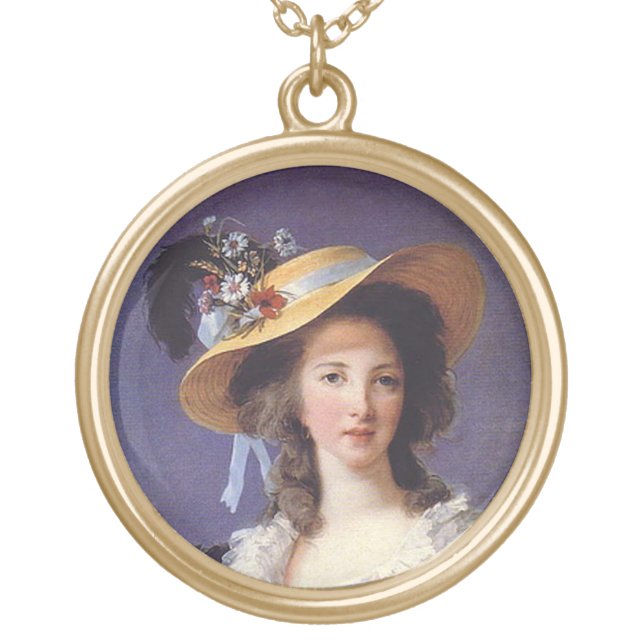 Portrait Gabrielle de Polignac Marie Antoinette's Gold Plated Necklace (Front)