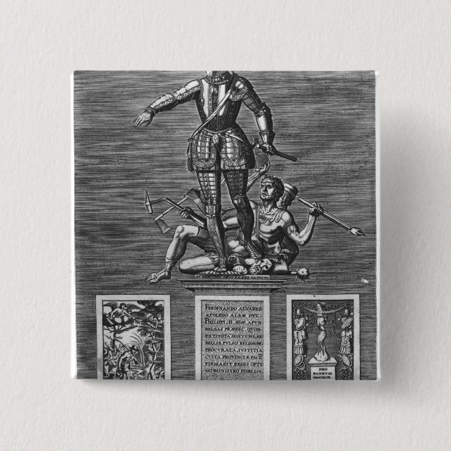 Portrait Glorifying Ferdinand Alvarez of Toledo Pinback Button (Front)