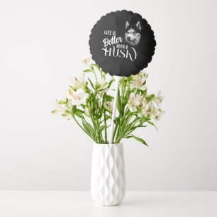 Portrait Head Siberian Husky With Blue Eyes Balloon