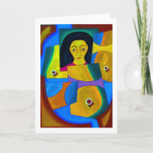 Portrait in Blue and Ochre by Hassan Wahba
