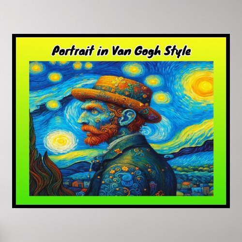 Portrait in Van Gogh Style Poster