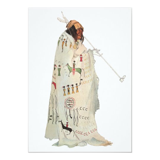 Portrait, Indian Warrior with Pipe by Karl Bodmer Card