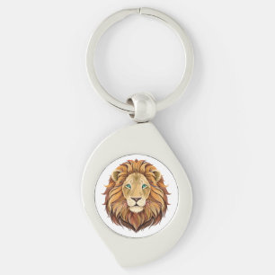 Portrait lion head front view keychain