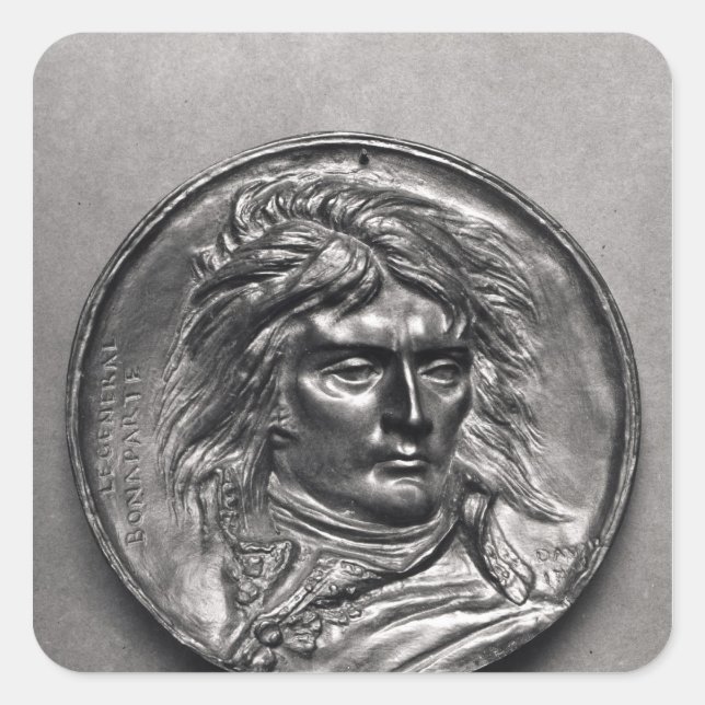 Portrait medallion of General Bonaparte  c.1830 Square Sticker (Front)