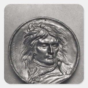 Portrait medallion of General Bonaparte  c.1830 Square Sticker