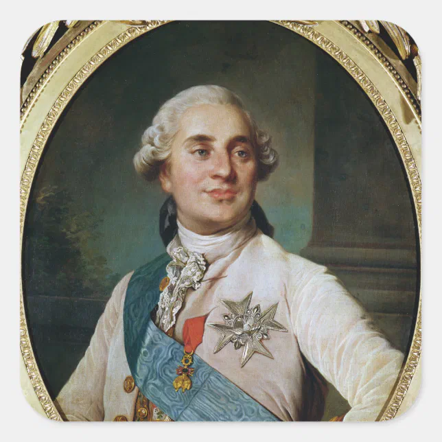 Portrait Medallion of Louis XVI 1775 Square Sticker | Zazzle