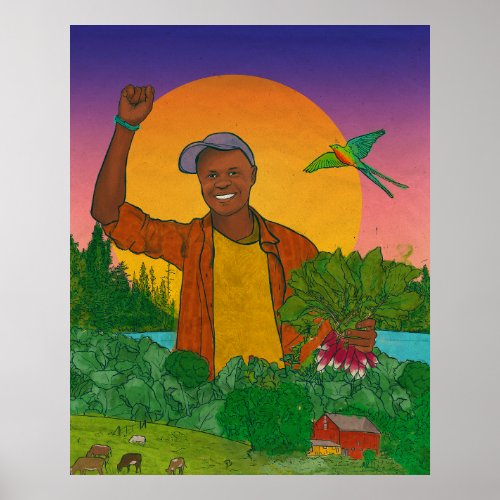 Portrait Moses Momanyi Dawn2Dusk Farm Kilimo MN Poster