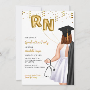 Portrait Nursing School Graduation Party Invitation