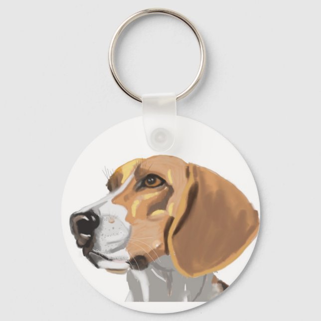 Portrait of a Beagle Head  Keychain (Front)