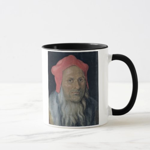 Portrait of a Bearded Man in a Red Hat 1520 oil Mug