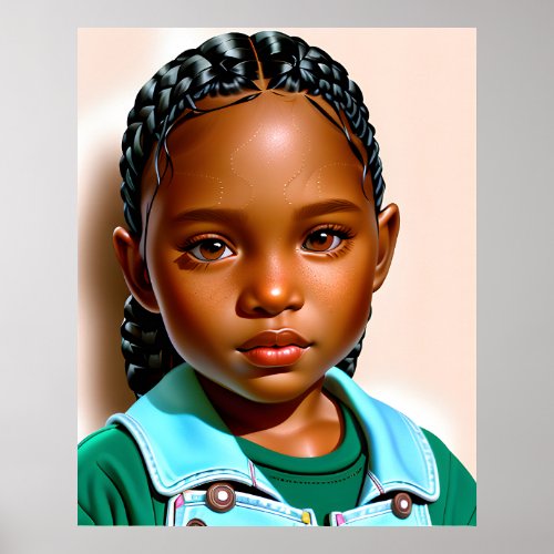 Portrait of a Beautiful Brown_Skinned Child  Poster