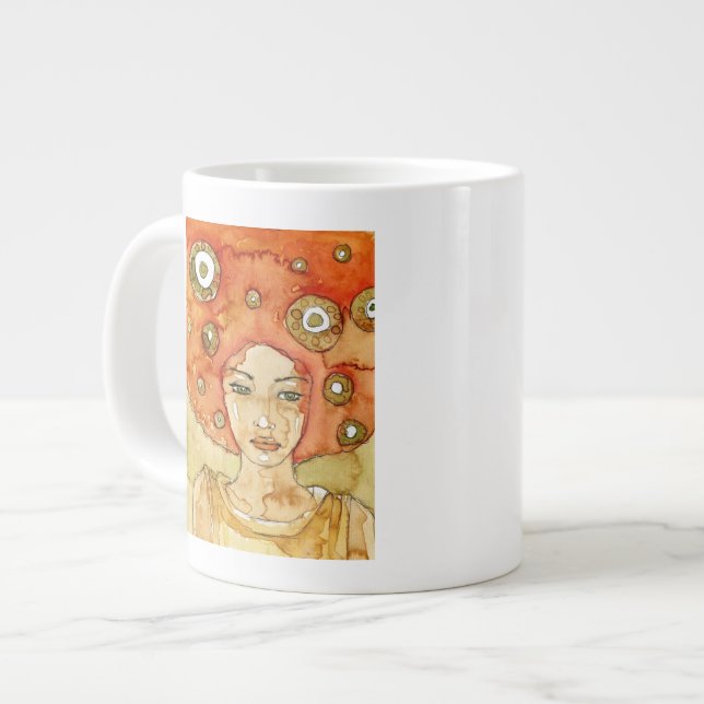 Portrait of a beautiful girl large coffee mug (Front Left)