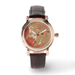 Portrait of a Beautiful Woman in Red (Art Nouveau) Watch