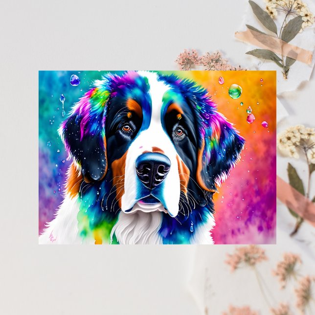 Portrait of a Bernese Mountain Dog Postcard (Creator Uploaded)
