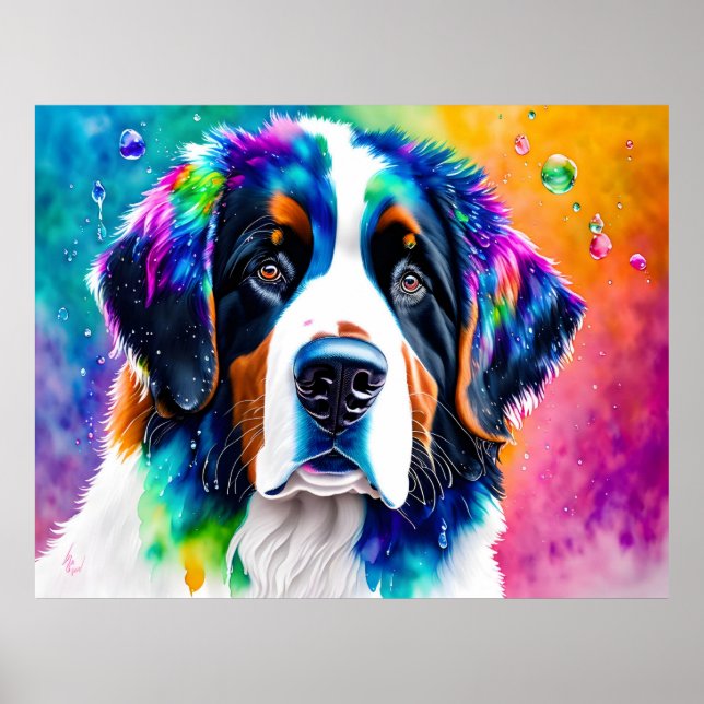 Portrait of a Bernese Mountain Dog  Poster (Front)