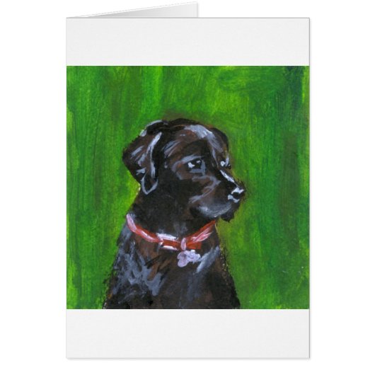 Portrait of a Black Labrador Cards (Front)