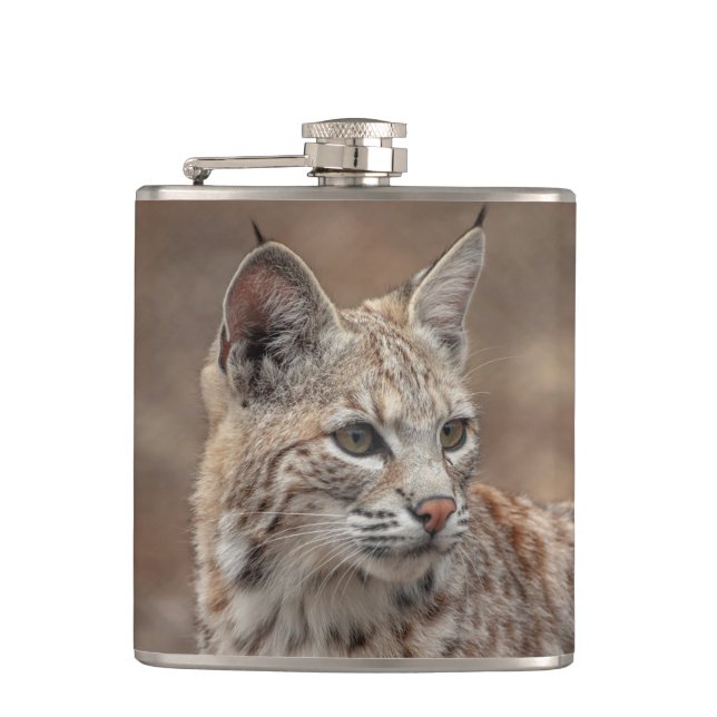 Portrait of a Bobcat Flask (Front)